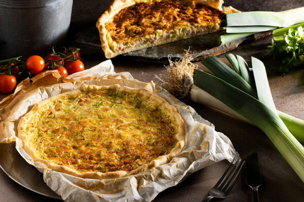 quiche de bacon puerro y queso